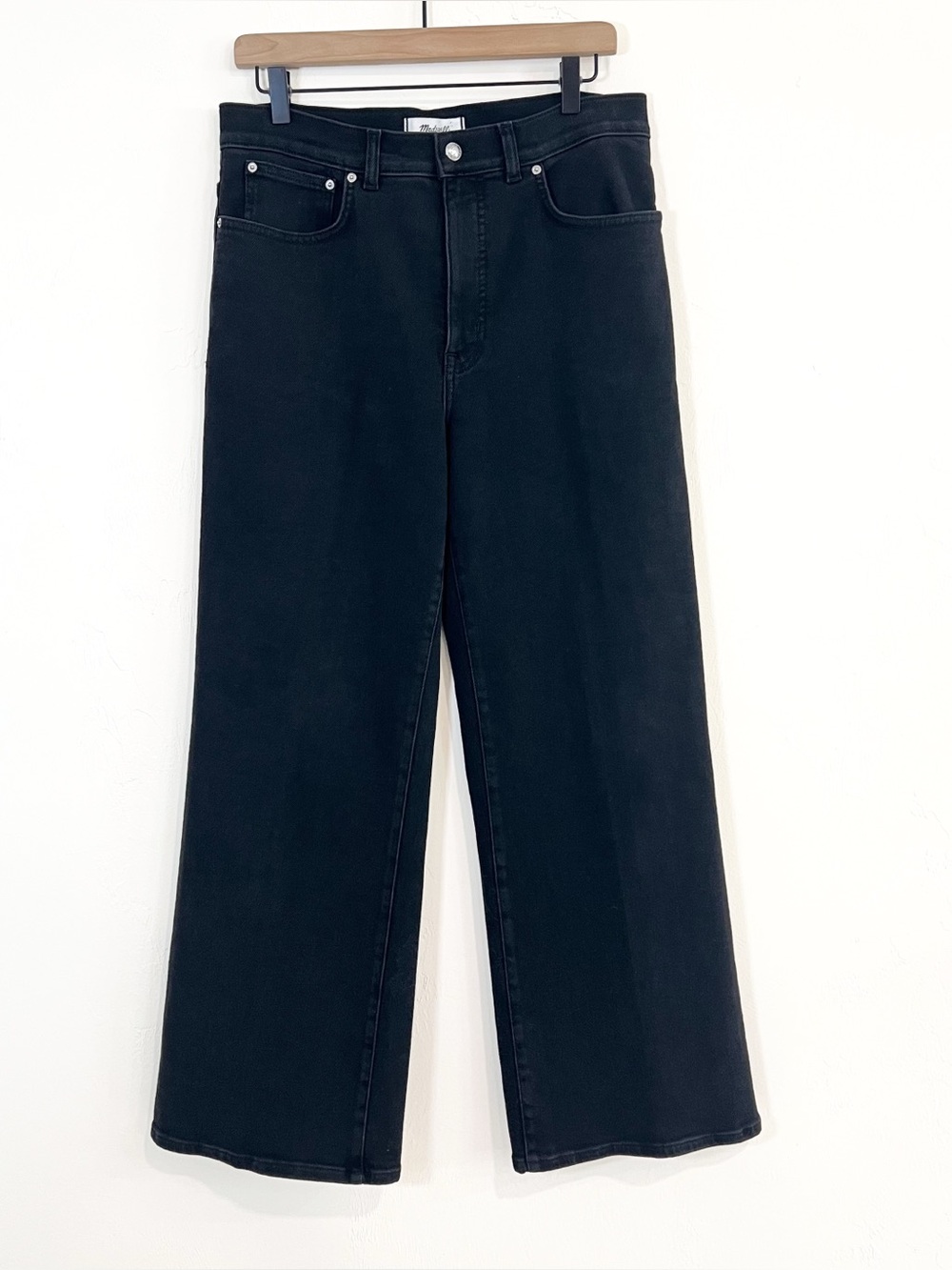 Madewell The Wide Leg High Rise Denim Jeans Black Size 30